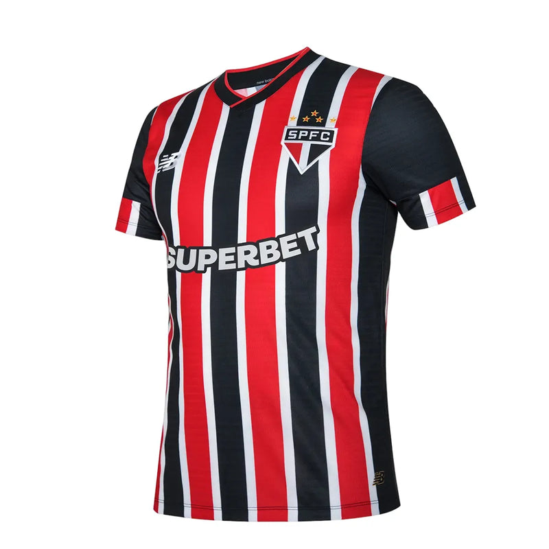 Camisa São Paulo Away 24/25 - Vermelha e Branca - C/ Patrocínio