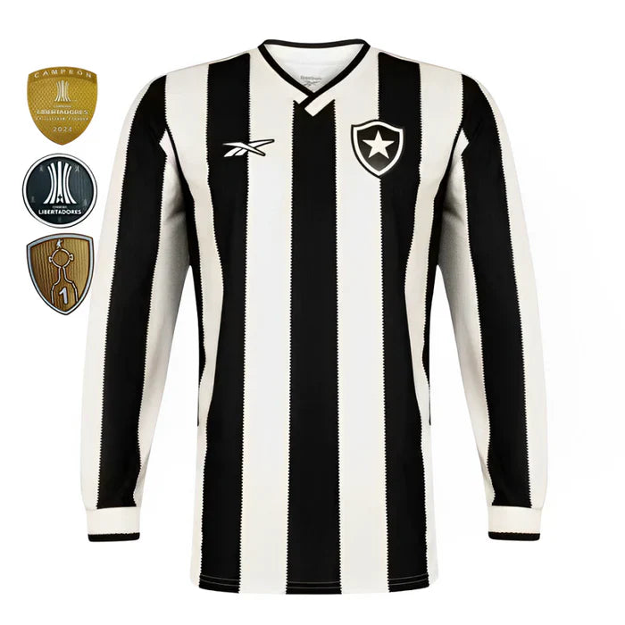 Camisa Botafogo Home 24/25 Manga Longa - Preta e Branca