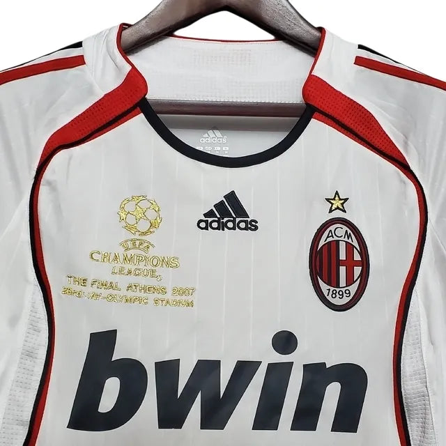 Camisa Milan Away 06/07 Retrô Manga Longa - Branca