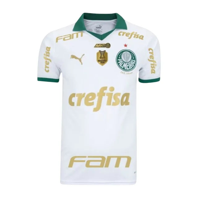 Camisa Palmeiras Away 24/25 - Branca - C/ Patrocínio + PATCH CAMPEÃO BRASILEIRÃO 2023