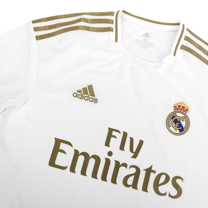 Camisa Real Madrid Home 19/20 Retrô - Branca e Dourada