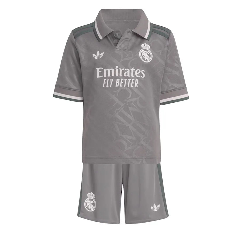 Conjunto Infantil Real Madrid III 24/25 - Cinza