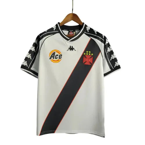 Camisa Vasco Away 2000 Retrô - Branca e Preta